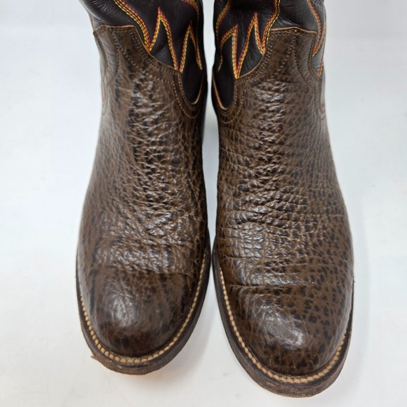 Vintage Renegade Men\'s 7D Brown Leather Western Cowboy Boots Embroidered Stitchi main image 16